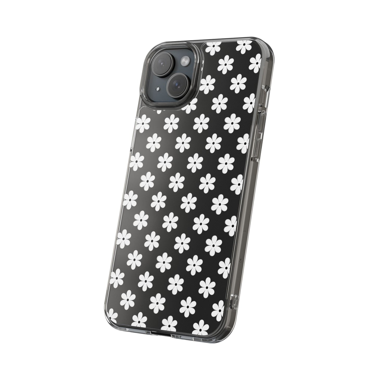 White Floral #222 Clear Cases