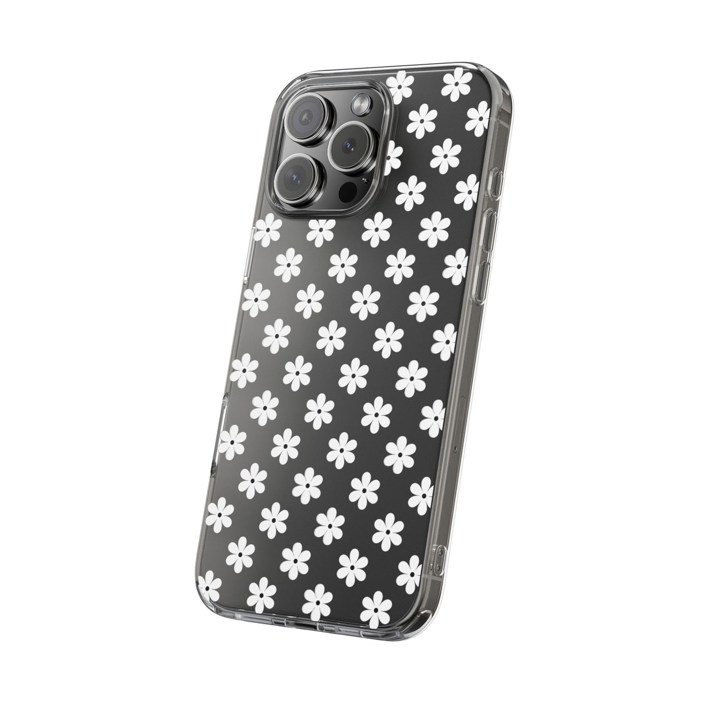 White Floral #222 Clear Cases