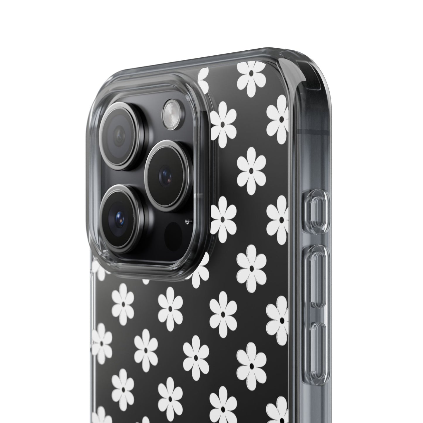 White Floral #222 Clear Cases