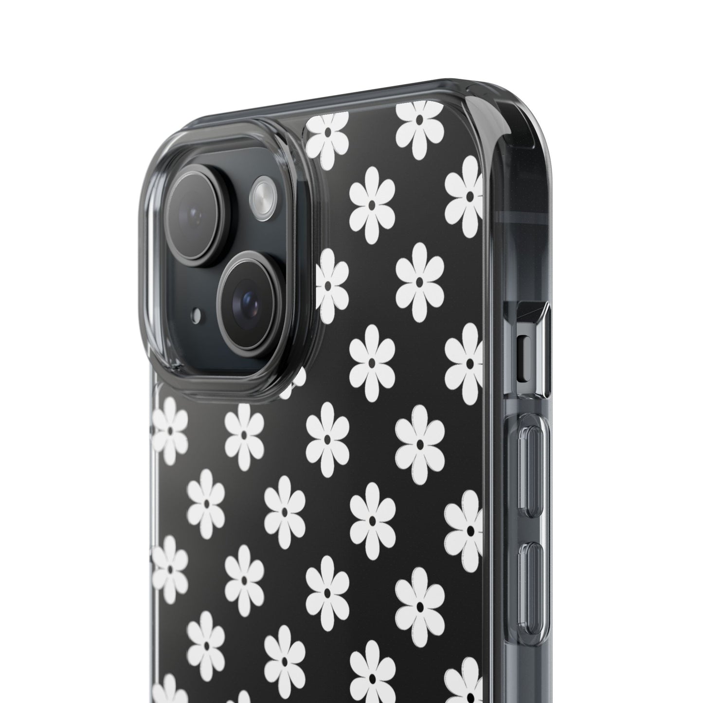 White Floral #222 Clear Cases