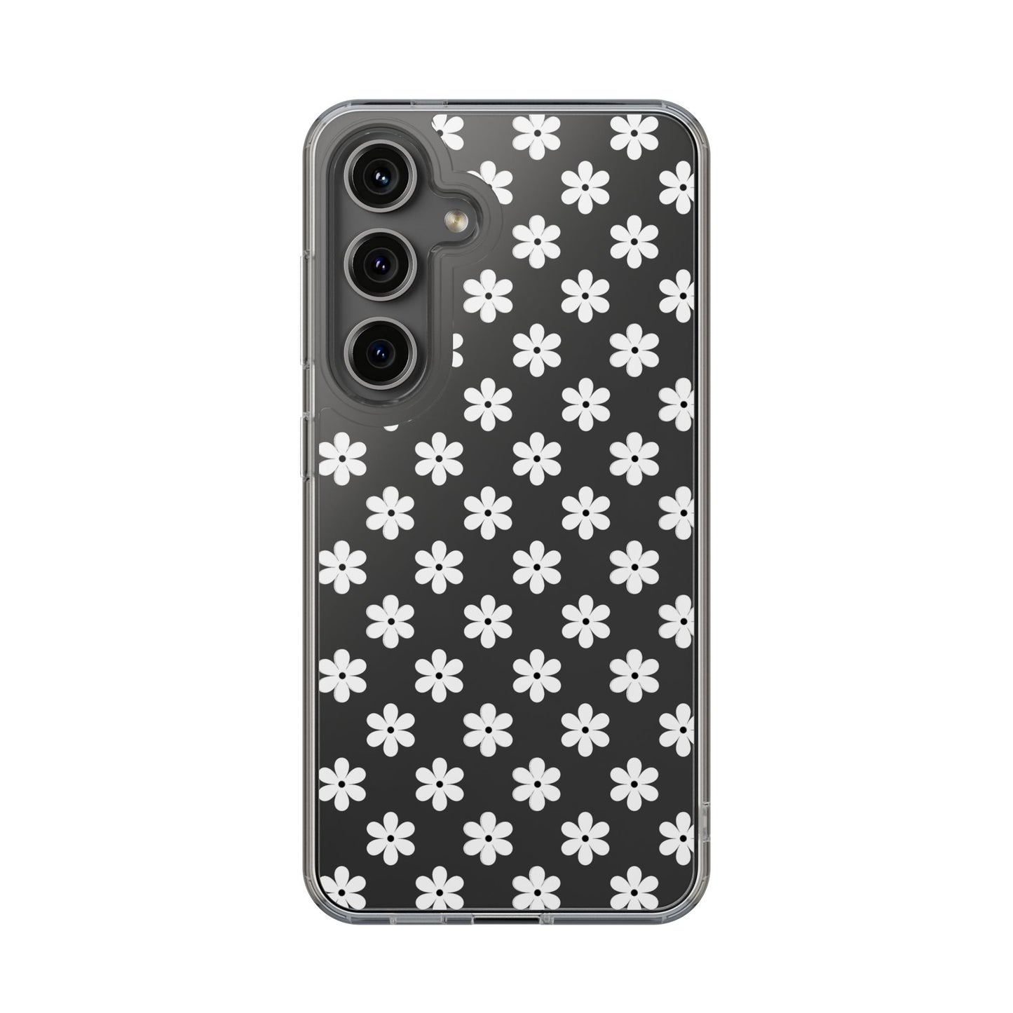 White Floral #222 Clear Cases