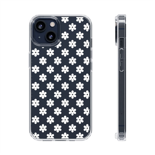 White Floral #222 Clear Cases