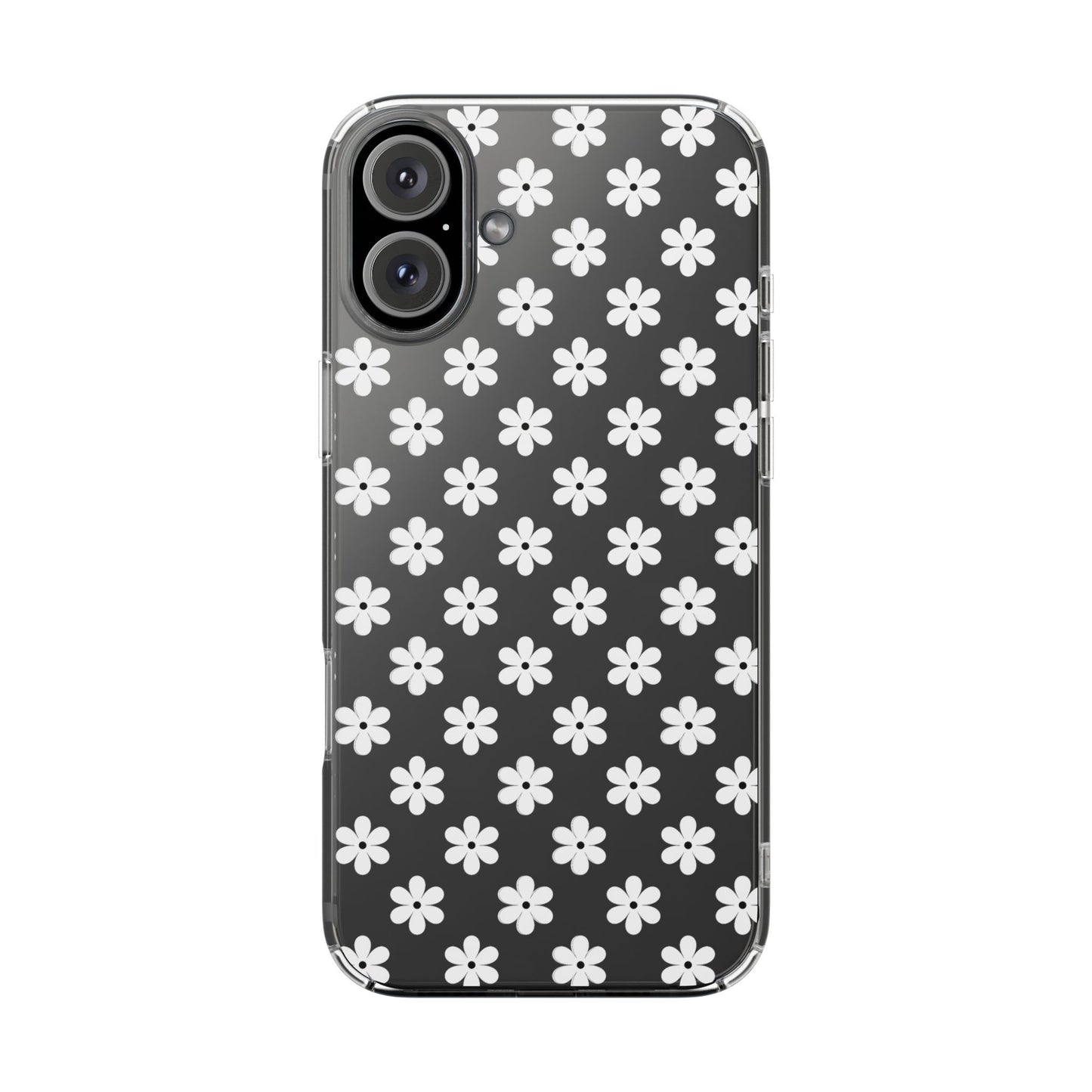 White Floral #222 Clear Cases